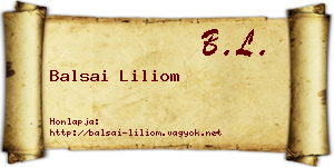 Balsai Liliom névjegykártya